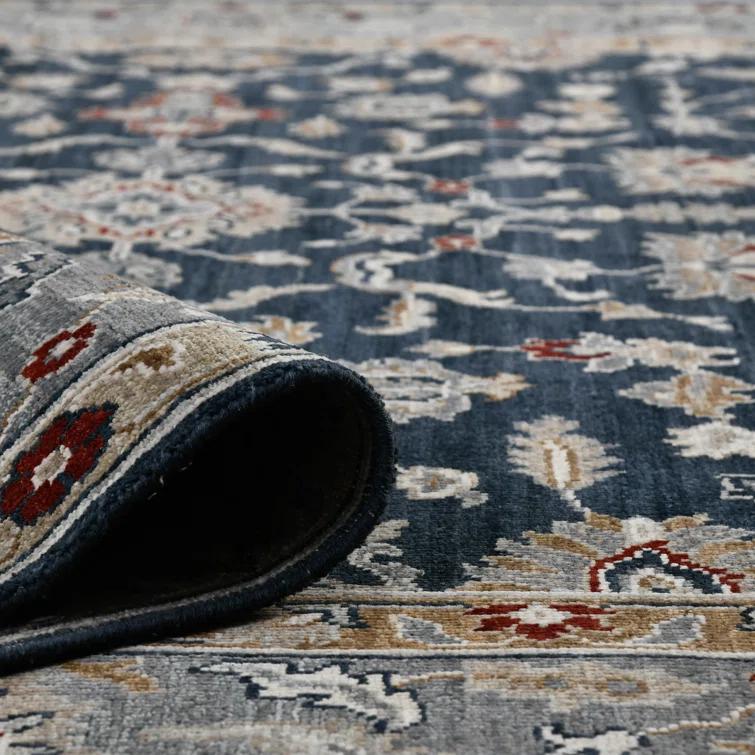AMER Rugs Bristol Oriental Handmade Hand-Knotted Area Rug in Blue/Gray