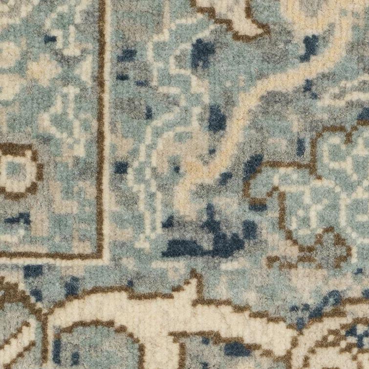 Hand-Knotted Blue Wool Rectangular Area Rug 2' x 3'