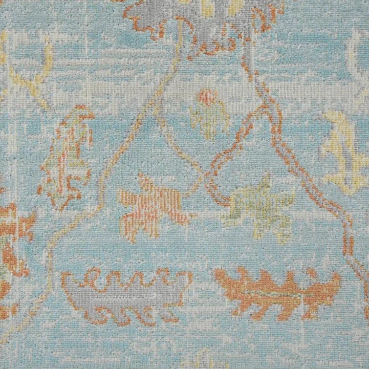 Bordered Floral Durable Performance Indoor/Outdoor Area Rug