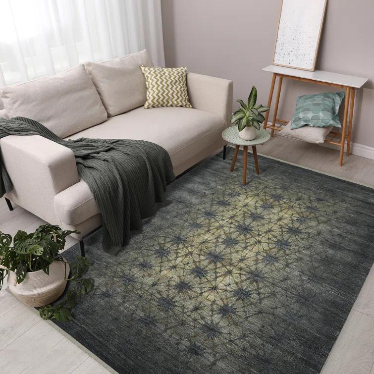 AMER Rugs Dazzle Hand Knotted Wool/Silk Gray Area Rug | Perigold