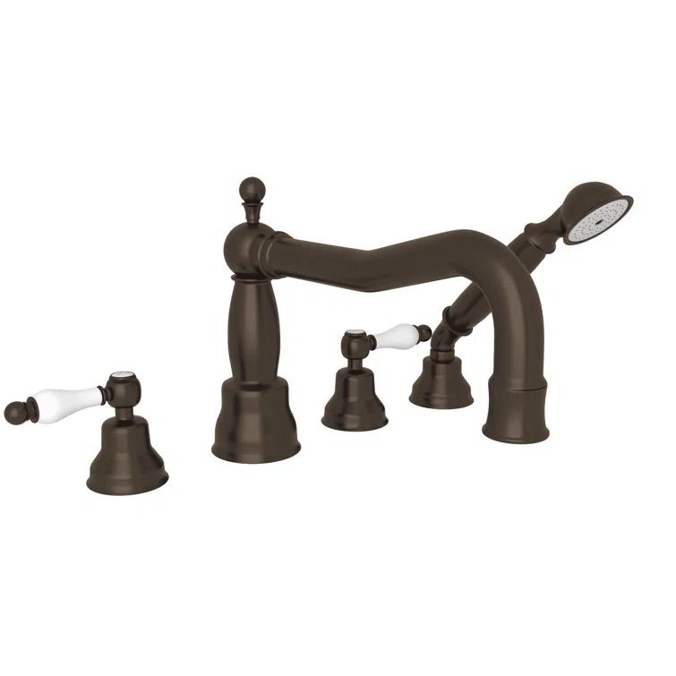 Arcana 4-Hole Deck Mount Tub Filler With Column Spout