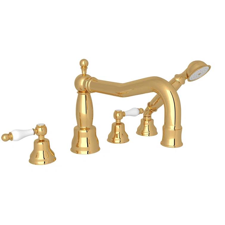 Arcana 4-Hole Deck Mount Tub Filler With Column Spout