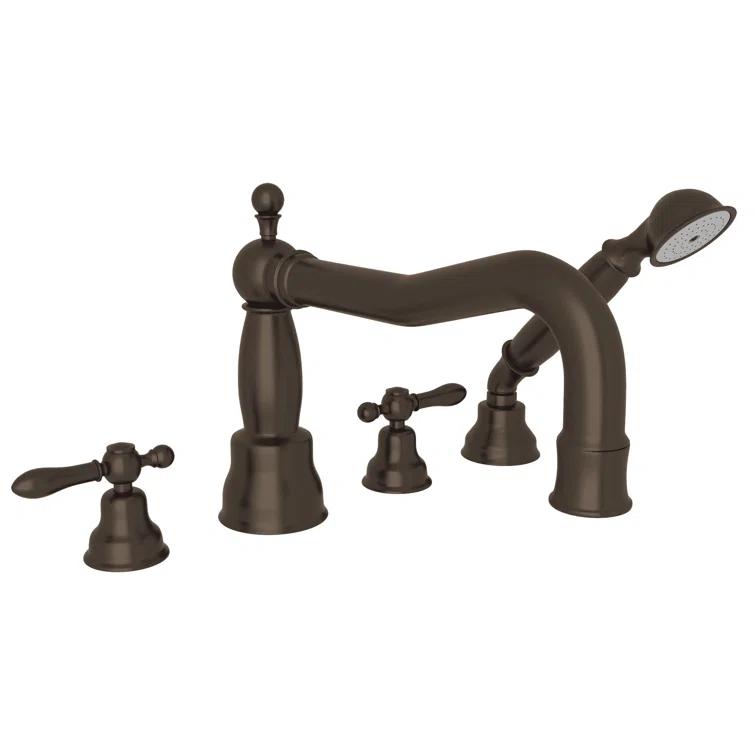 Arcana 4-Hole Deck Mount Tub Filler With Column Spout