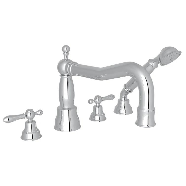 Arcana 4-Hole Deck Mount Tub Filler With Column Spout