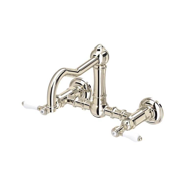 Acqui Wall Mount Bridge Kitchen Faucet With Column Spout