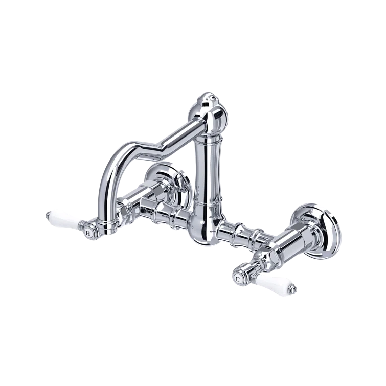 Acqui Wall Mount Bridge Kitchen Faucet With Column Spout