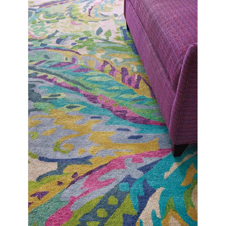 Galleria Floral Handmade Tufted Wool Blue/Green/Yellow Area Rug