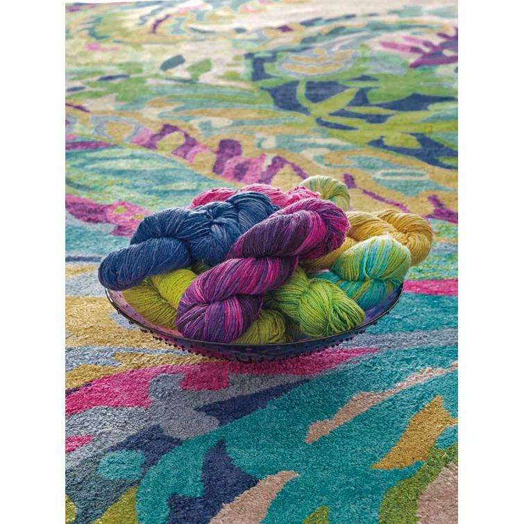 Galleria Floral Handmade Tufted Wool Blue/Green/Yellow Area Rug
