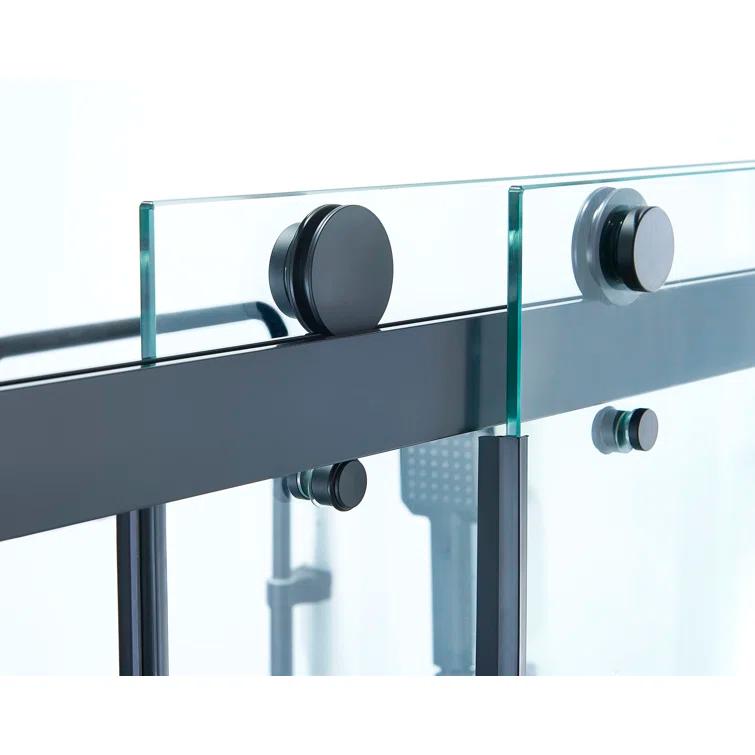 56-60 In. X 76 In Double Sliding Shower Door, 5/16 In Clear Tempered Glass Easy-Clean Coating Chrome