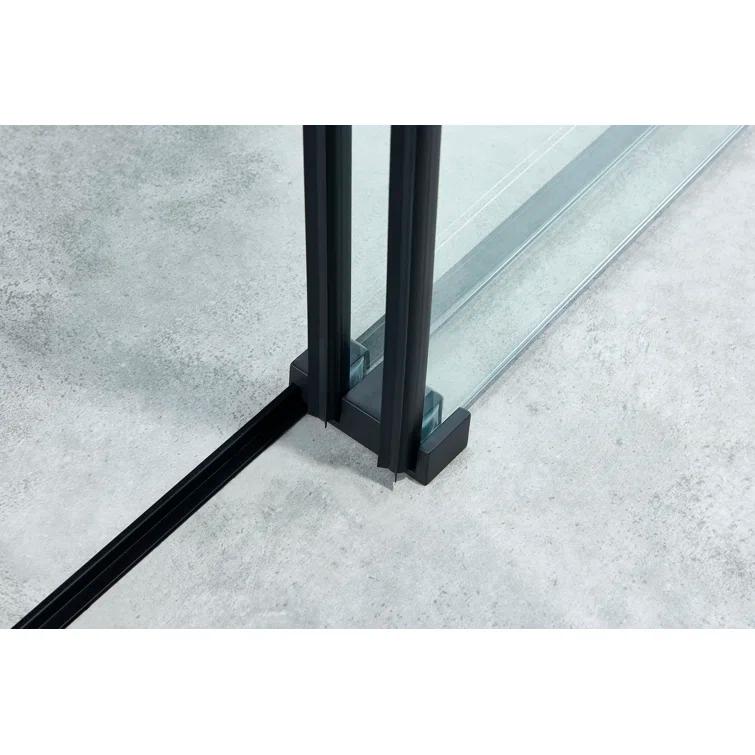 56-60 In. X 76 In Double Sliding Shower Door, 5/16 In Clear Tempered Glass Easy-Clean Coating Chrome