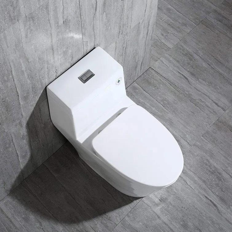 1.28 GPF Elongated Comfort ADA Height One Piece Dual-Flush Toilet with Soft-Closing Seat,MAP Flushing 1000G
