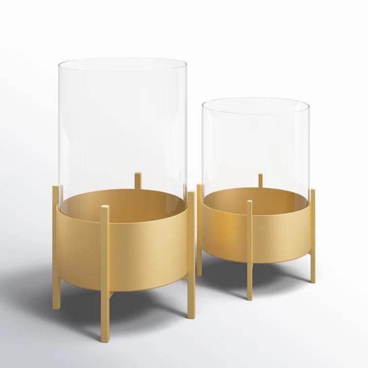 Osiris 2 Piece Metal Tabletop Hurricane Set