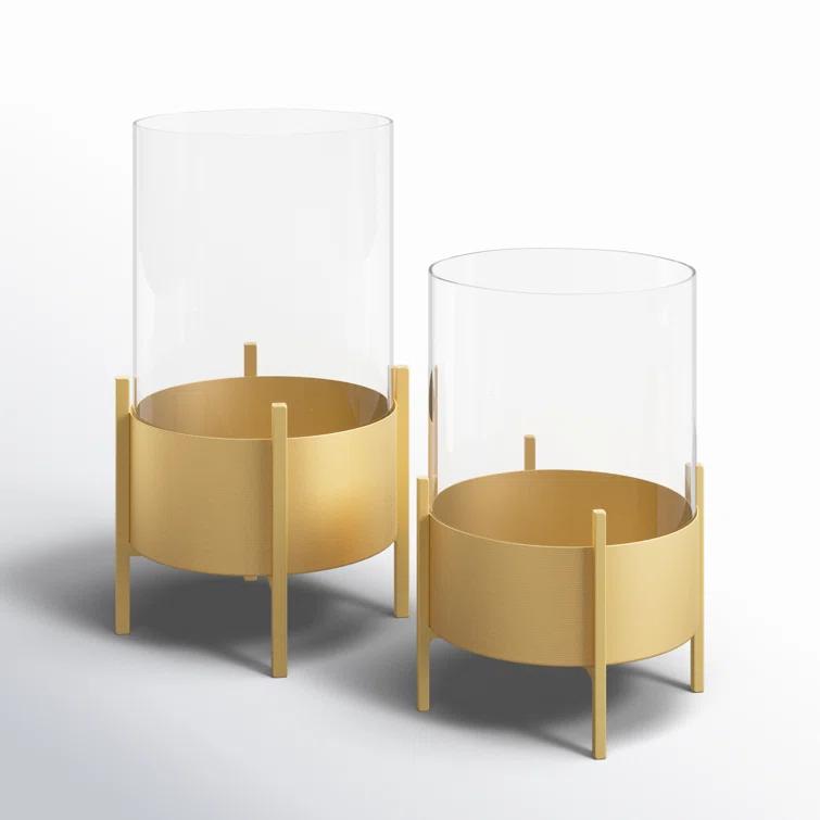 Osiris 2 Piece Metal Tabletop Hurricane Set