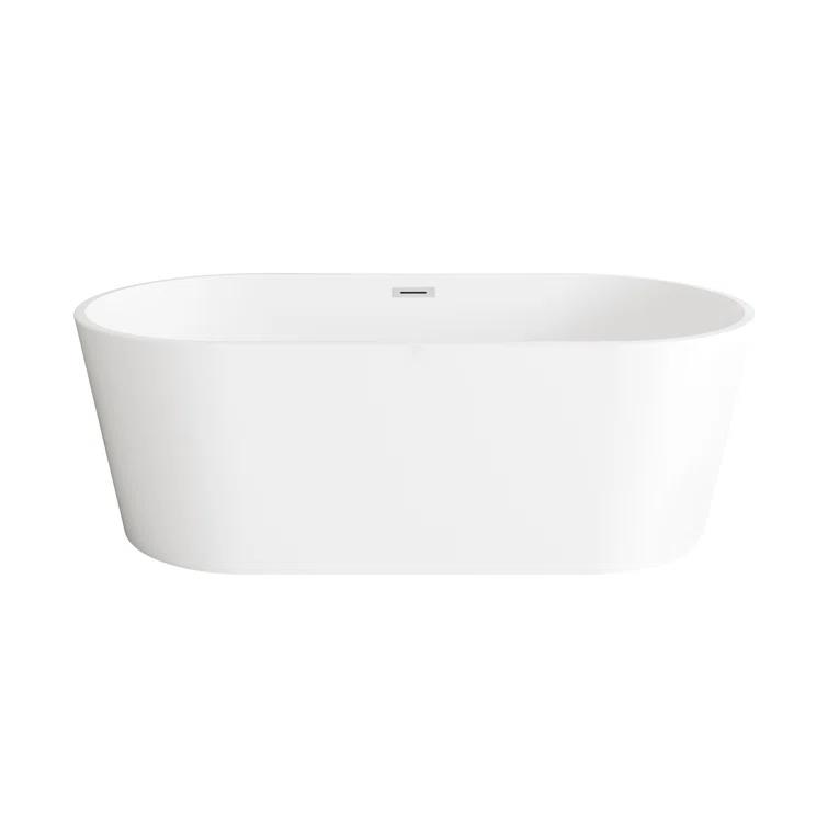 67 Inch Bathtub in Glossy White with Trim