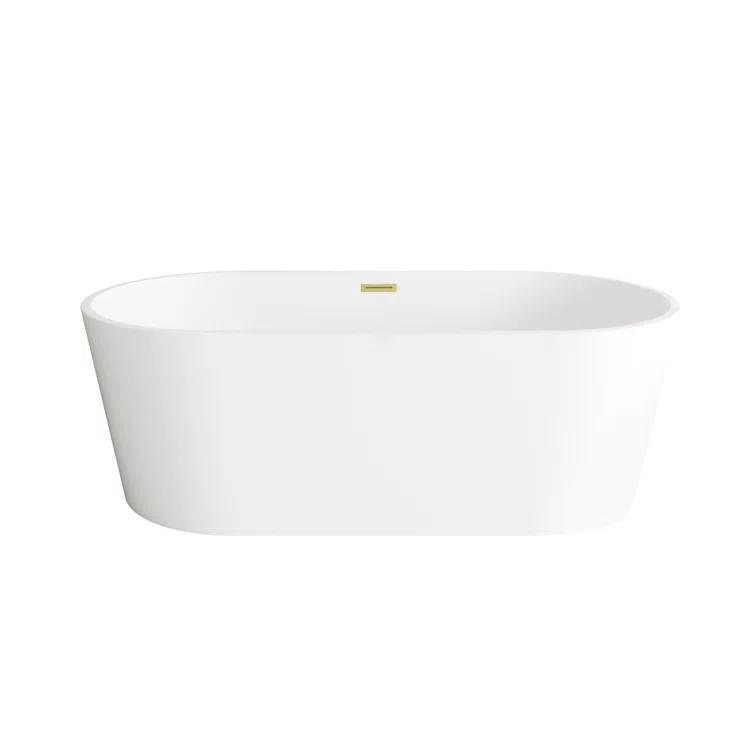 Living District BT30167GW-BGD 67 Inch Bathtub in Glossy White with Trim