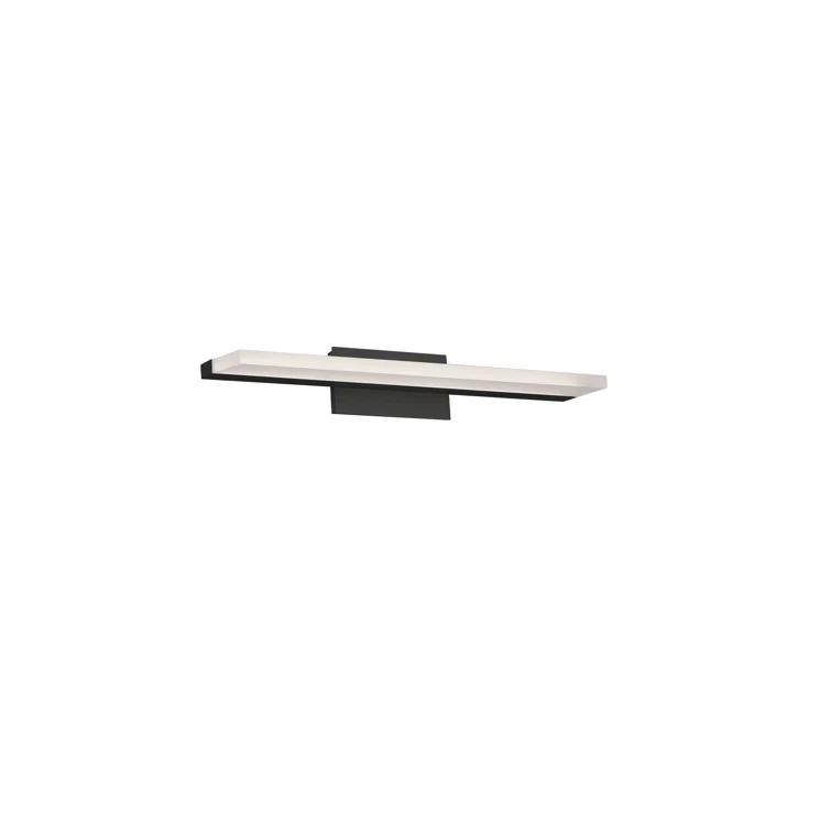 WAC Lighting Level 18" 1-Light LED 3500K Aluminum Bathroom Vanity Light in Black