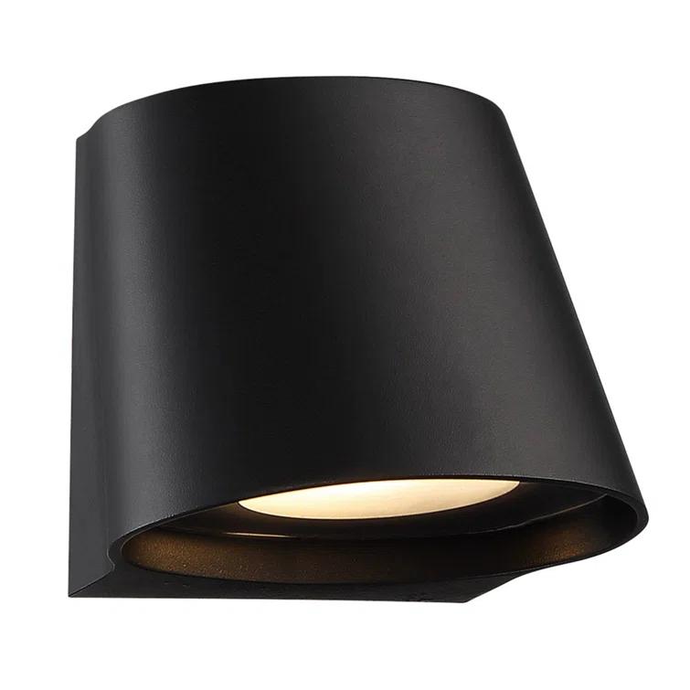 WAC Lighting Mod 7" 1-Light LED Aluminum Indoor and Outdoor Wall Light in Black