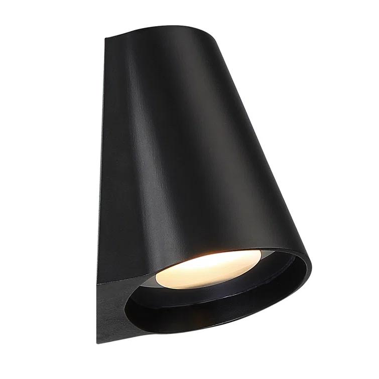 WAC Lighting Mod 7" 1-Light LED Aluminum Indoor and Outdoor Wall Light in Black