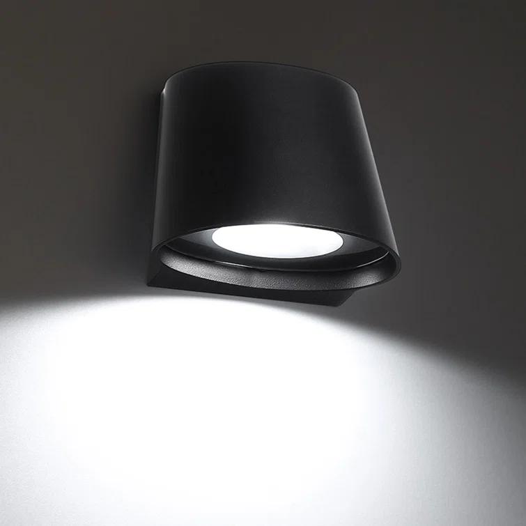 WAC Lighting Mod 7" 1-Light LED Aluminum Indoor and Outdoor Wall Light in Black