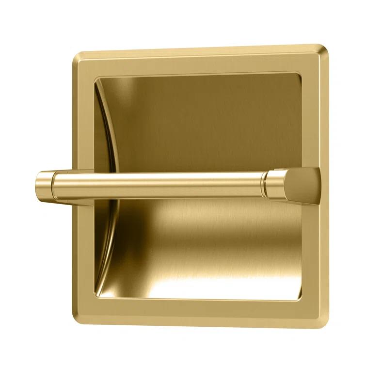 Wall Mounted Recessed Toilet Paper Holder | Pivoting Toilet Paper Roll Holder | Hotel Style In Wall Toilet Paper Holder for Regular Roll