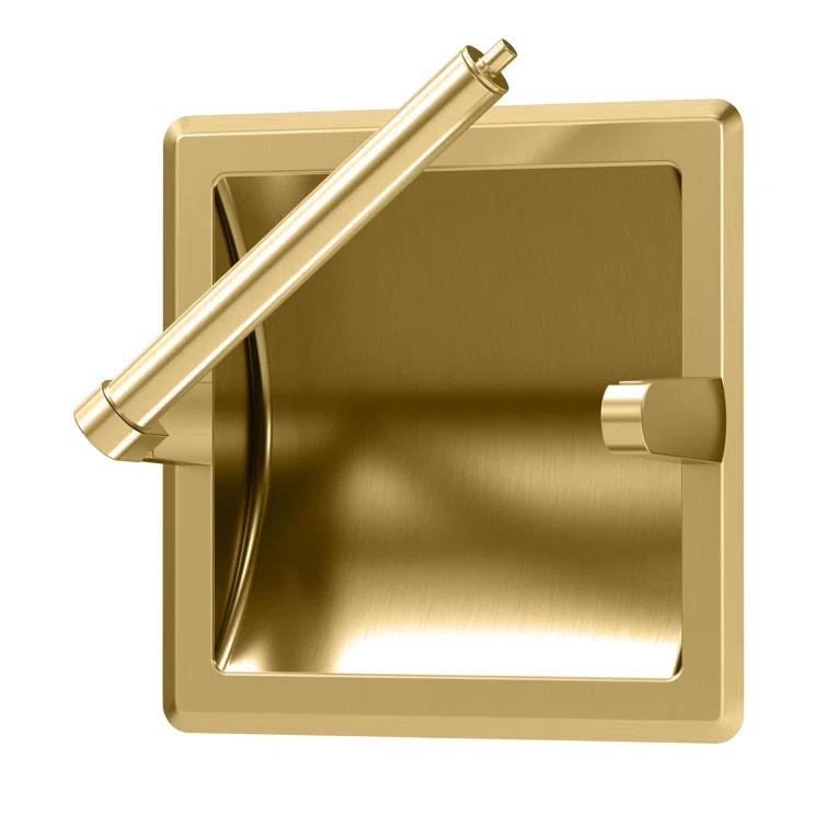 Wall Mounted Recessed Toilet Paper Holder | Pivoting Toilet Paper Roll Holder | Hotel Style In Wall Toilet Paper Holder for Regular Roll