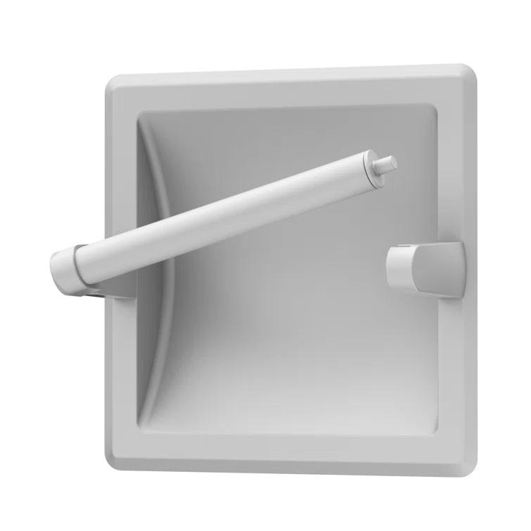 Wall Mounted Recessed Toilet Paper Holder | Pivoting Toilet Paper Roll Holder | Hotel Style In Wall Toilet Paper Holder for Regular Roll