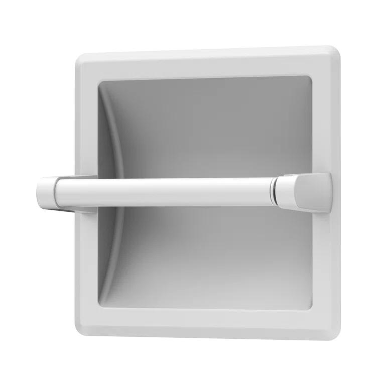 Wall Mounted Recessed Toilet Paper Holder | Pivoting Toilet Paper Roll Holder | Hotel Style In Wall Toilet Paper Holder for Regular Roll