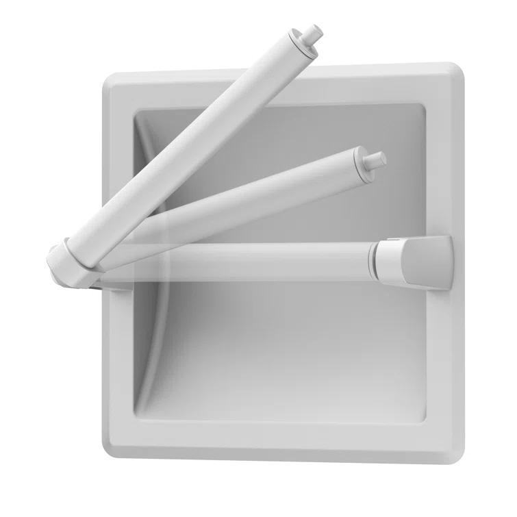 Wall Mounted Recessed Toilet Paper Holder | Pivoting Toilet Paper Roll Holder | Hotel Style In Wall Toilet Paper Holder for Regular Roll
