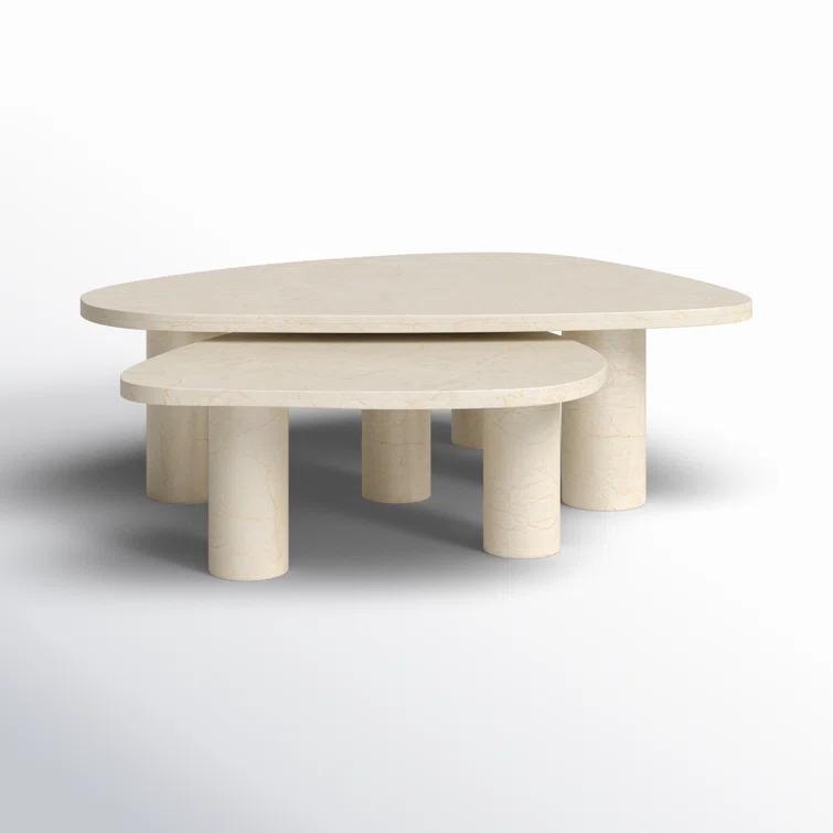 Mariano Nesting Coffee Table (Set of 2) - Cream Marble