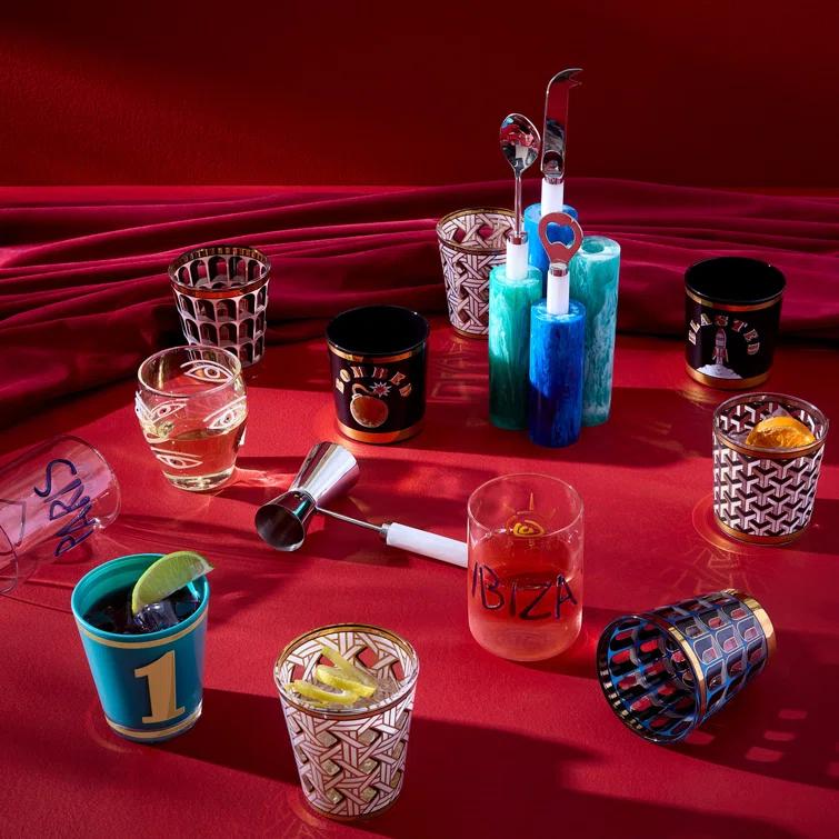 Jonathan Adler Basketweave Glassware Set (Set of 4)