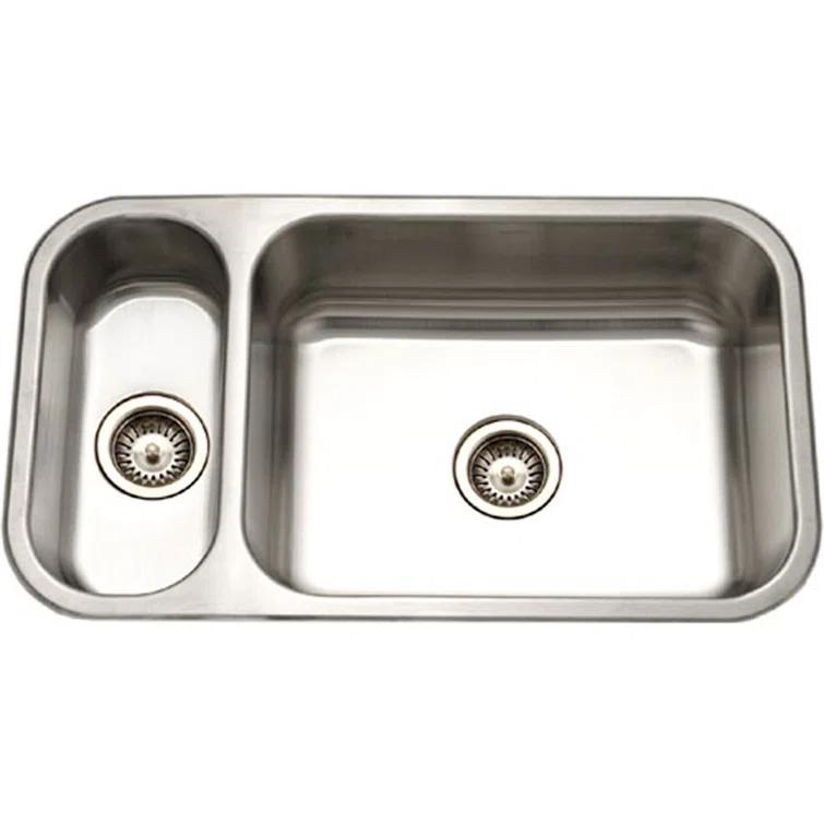 Elite 31.5'' L Undermount Double Bowl Stainless Steel Kitchen Sink