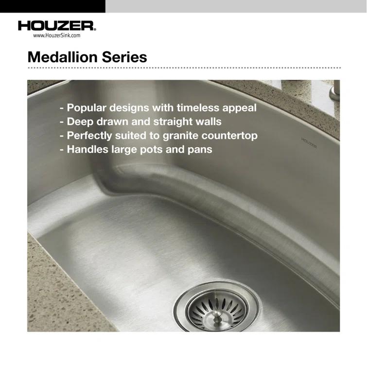 Medallion Designer 23.69'' L Undermount Single Bowl Stainless Steel Kitchen Sink