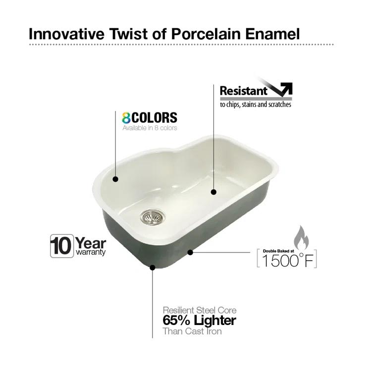 Houzer Farmhouse Platus Apron Front 30 Inch Fireclay Single Bowl Kitchen Sink