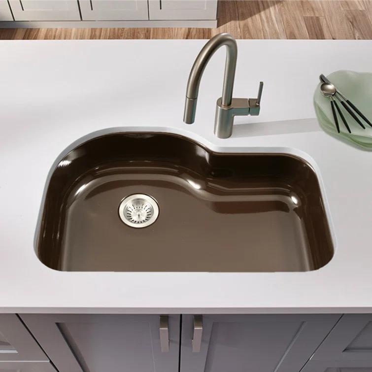 Porcela 31.25'' L Undermount Single Bowl Stainless Steel Kitchen Sink