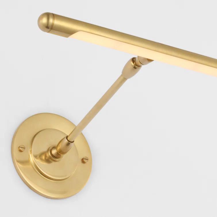 Emery 12" Hand-Rubbed Antique Brass Adjustable Picture Light