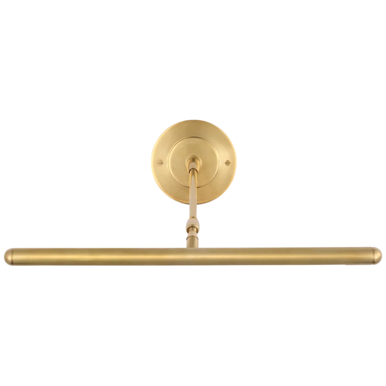 Emery 18-Inch Hand-Rubbed Antique Brass Adjustable Picture Light