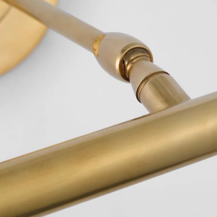 Emery 18-Inch Hand-Rubbed Antique Brass Adjustable Picture Light