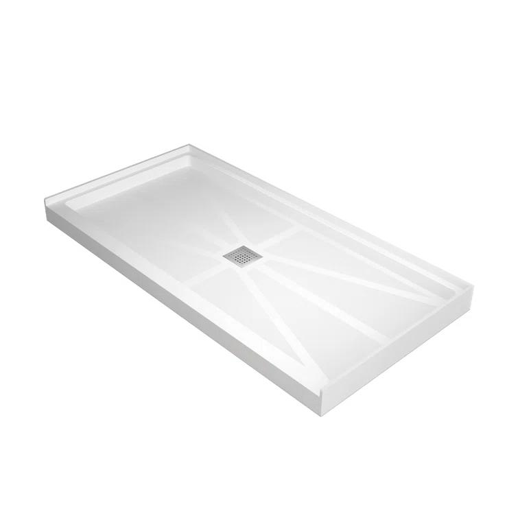 60''X 30'' Glasstone Shower Base Smc Solid White Finish