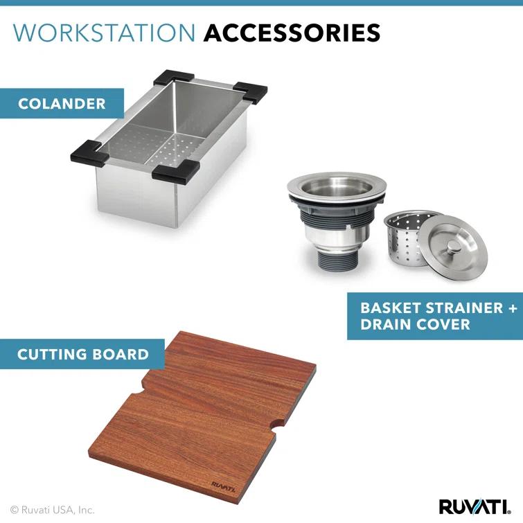 Ruvati Workstation Drop-in Topmount Bar Prep RV Sink 16 Gauge Stainless Steel