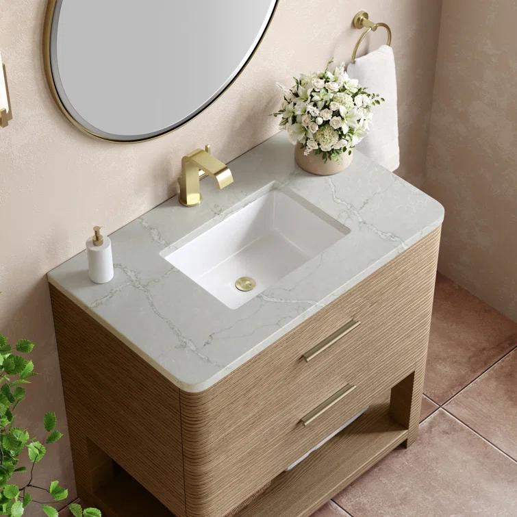Lucian 48'' Single Bathroom Vanity with Quartz Top