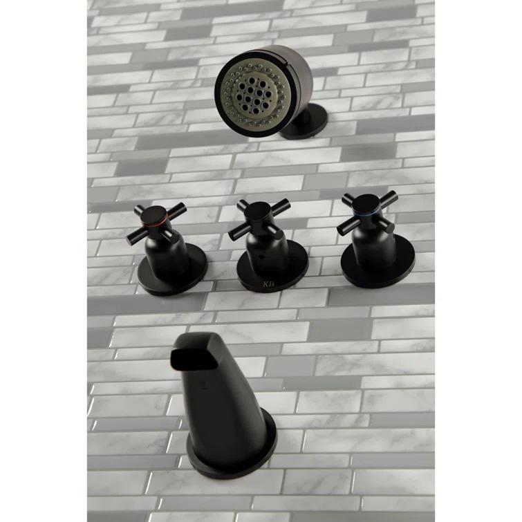 Kingston Brass Concord Triple-Handle Tub and Shower Faucet