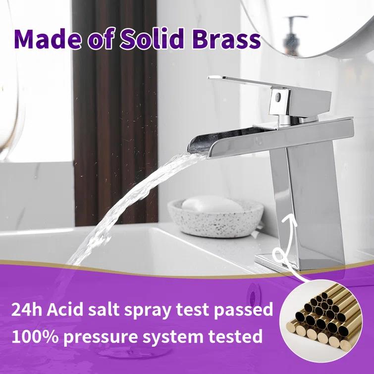 VIBRANTBATH YZJ9009-C-2 Single-Hole Single-handle Bathroom Faucet with Drain Assembly