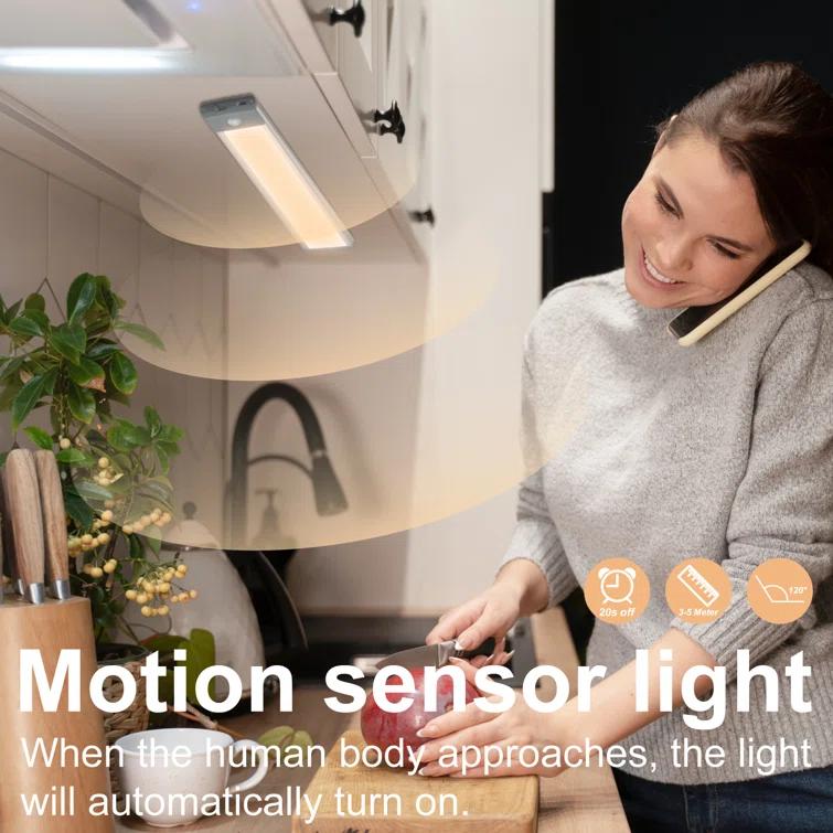 LEPOTEC 9.88Inch 40 LED Cool Wireless Rechargeable Motion Sensor Cabinet Light