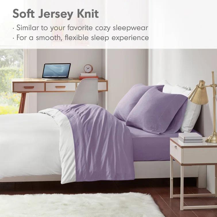 Cotton Blend Jersey Knit All Season Sheet Set