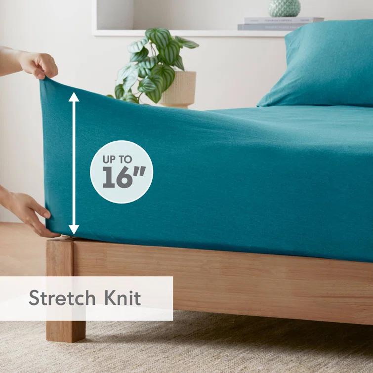 Cotton Blend Jersey Knit All Season Sheet Set