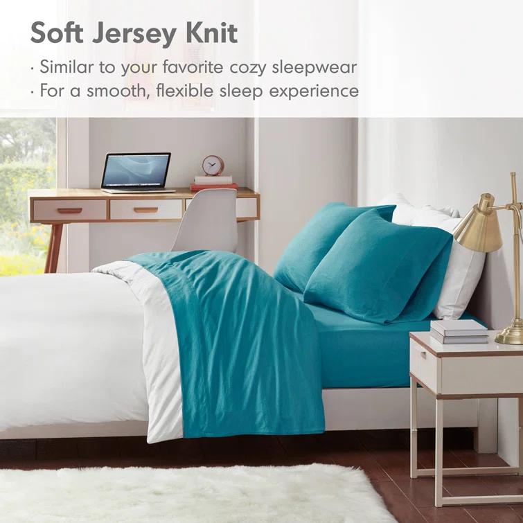 Cotton Blend Jersey Knit All Season Sheet Set