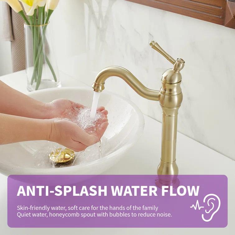 VIBRANTBATH 9310-BG Vessel Sink Faucet Single-handle Bathroom Faucet with Drain Assembly
