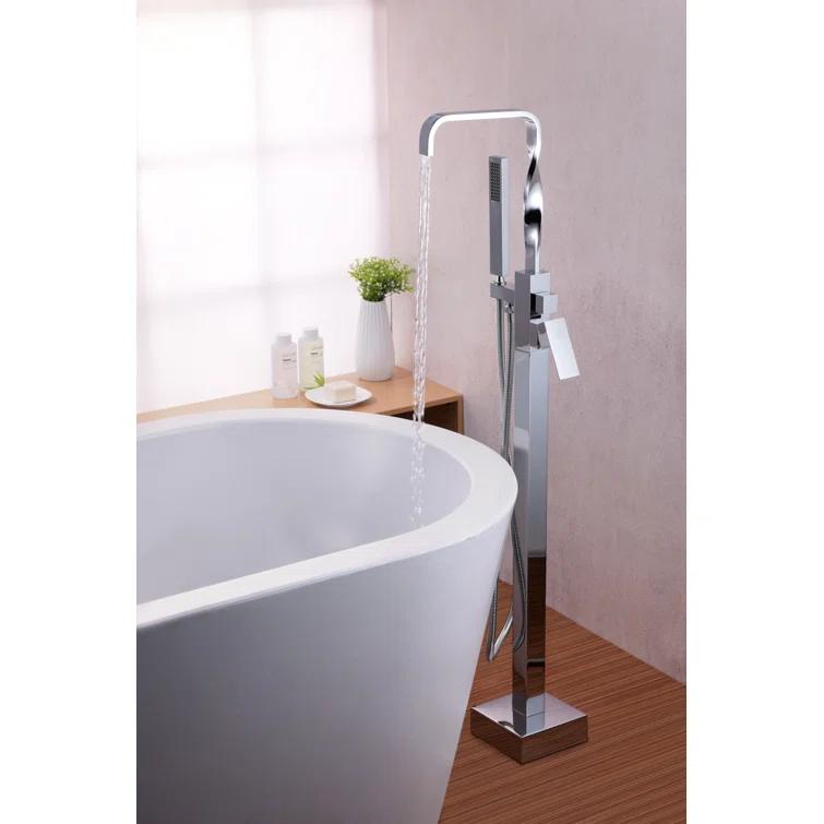 2 Handle Floor Tub Filler with Diverter