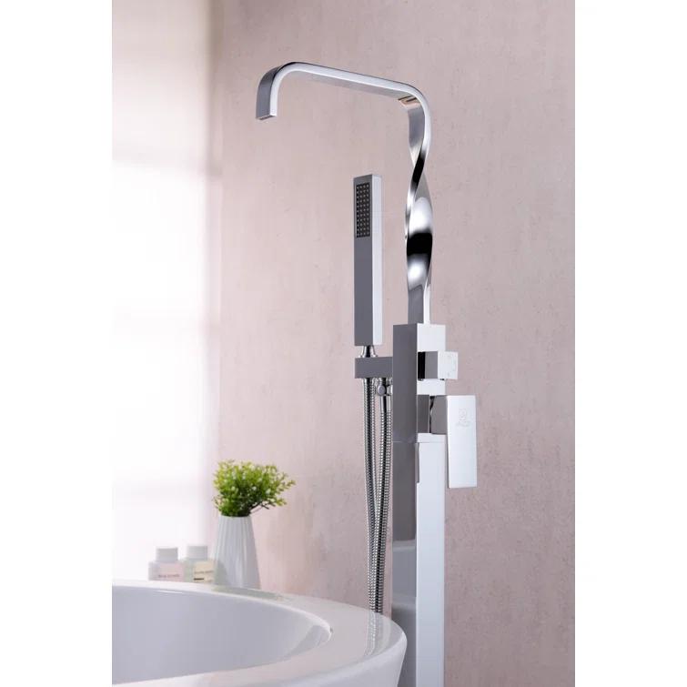 2 Handle Floor Tub Filler with Diverter