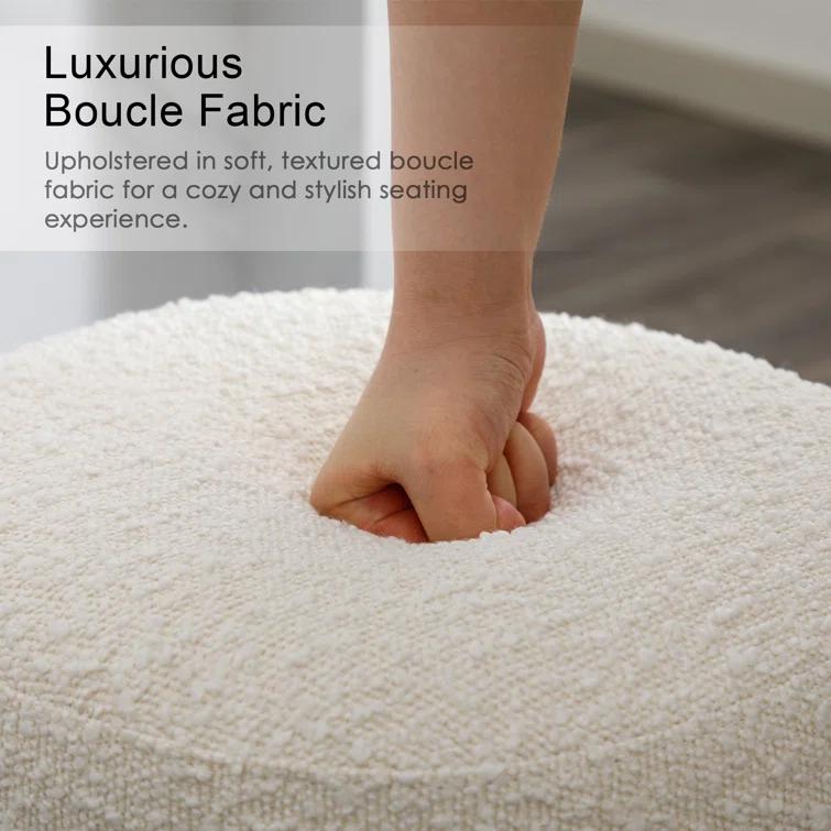 Swivel 26.7'' Boucle Counter Stool